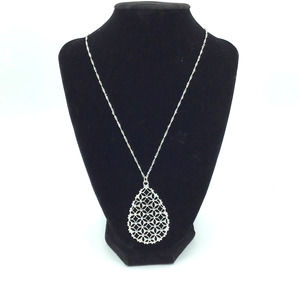 Ballet Silver Pendant‎ Rhinestone Necklace